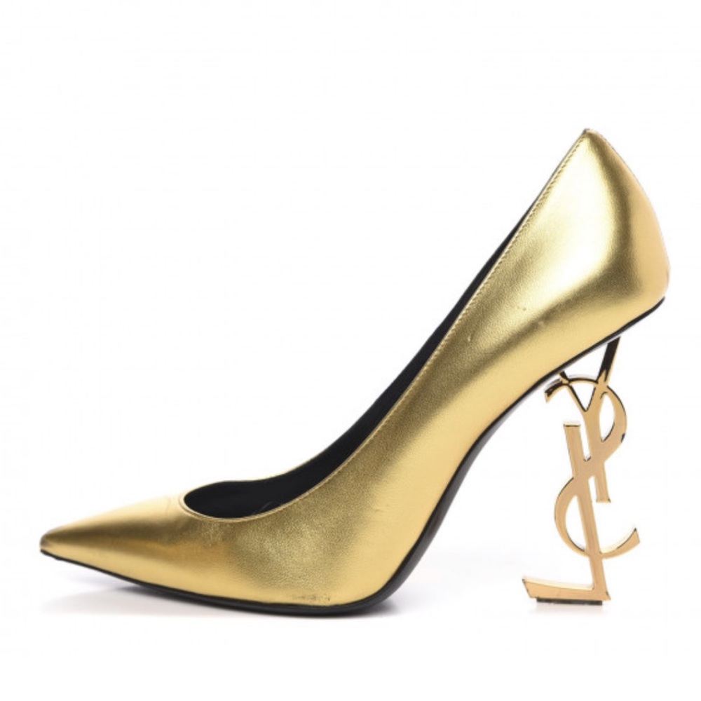 SAINT LAURENT
Calfskin Opyum 100 Pumps 39 Gold - Picture 11 of 11